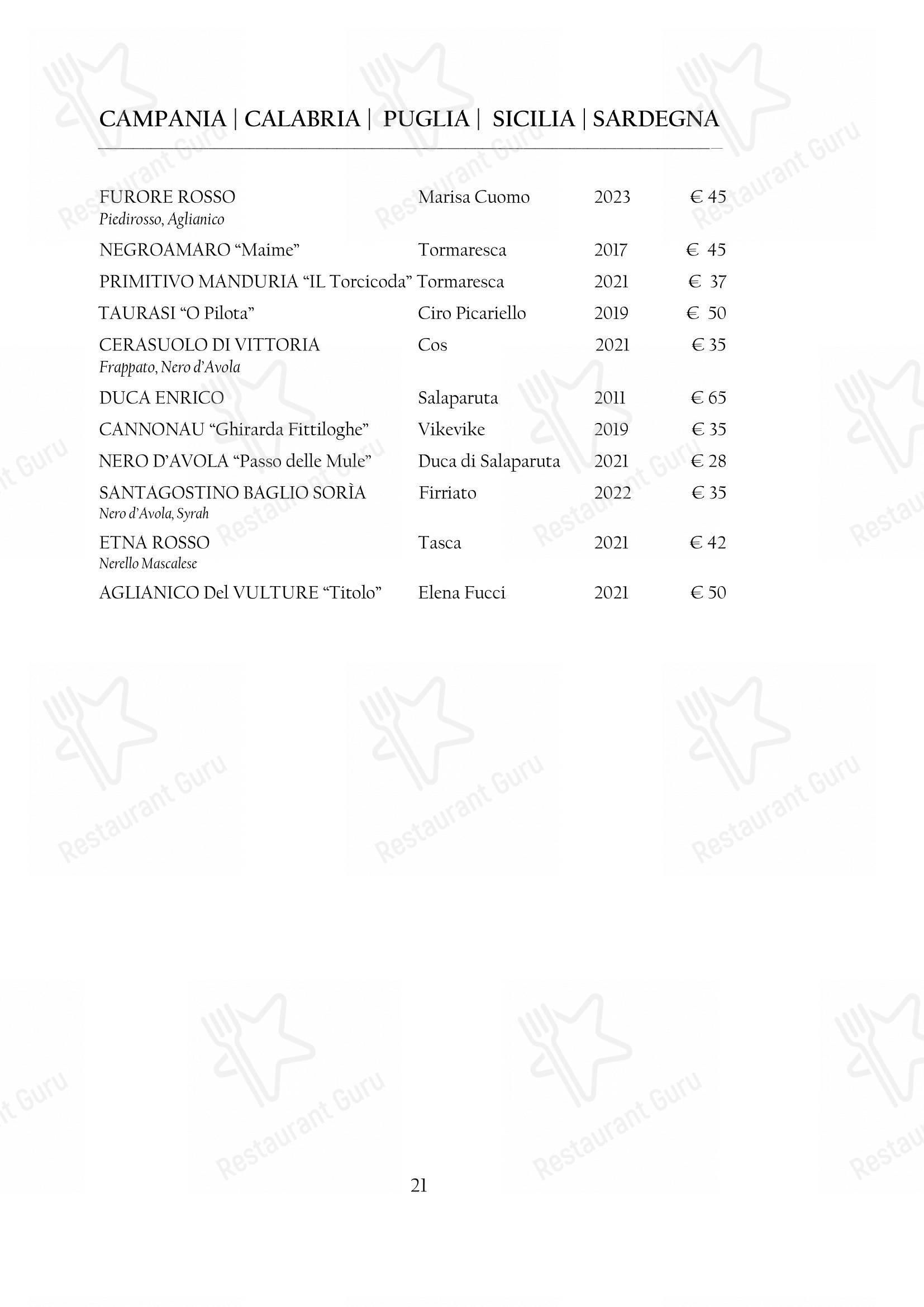 Menu per Arcadia in Torino