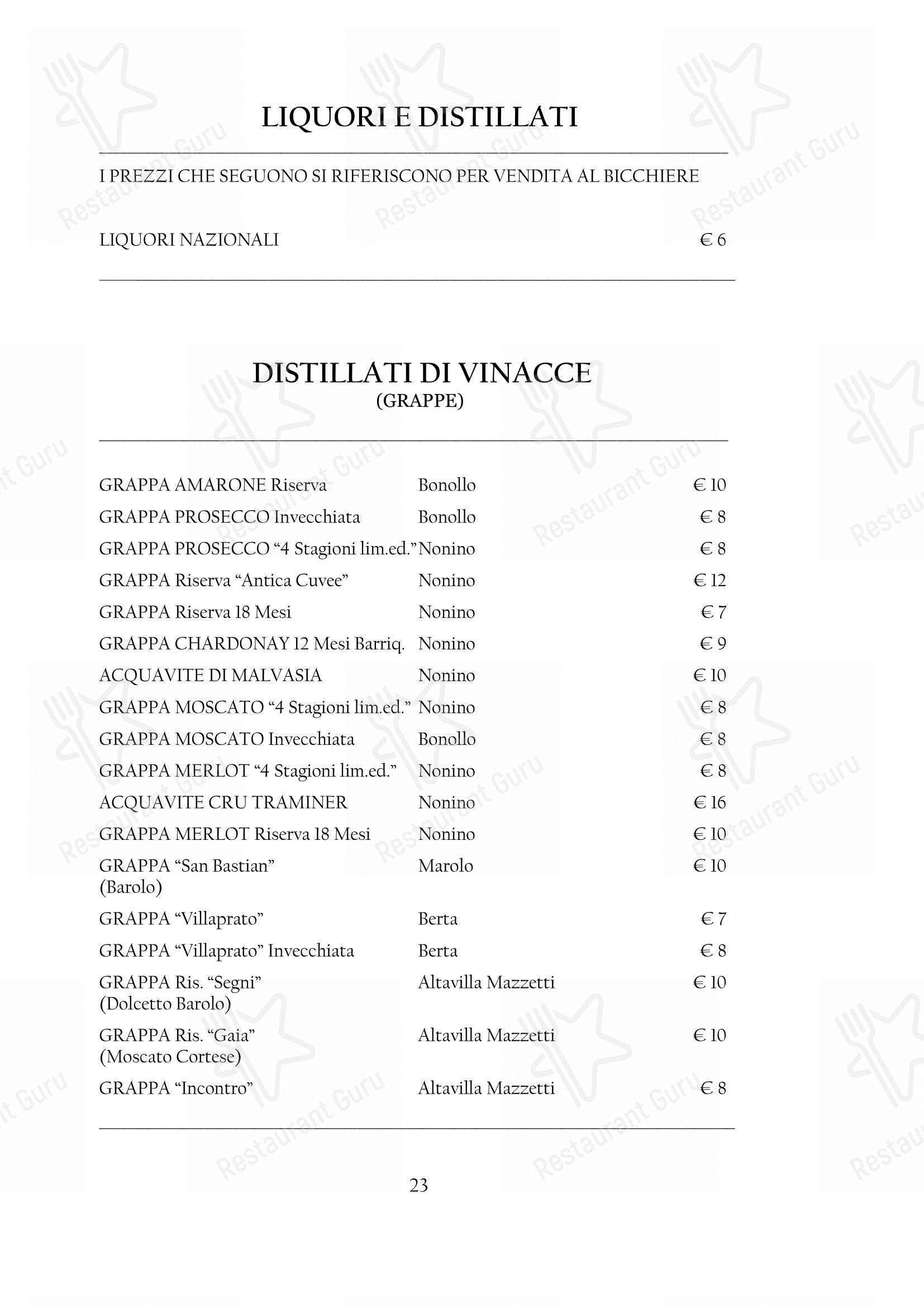 Menu per Arcadia in Torino