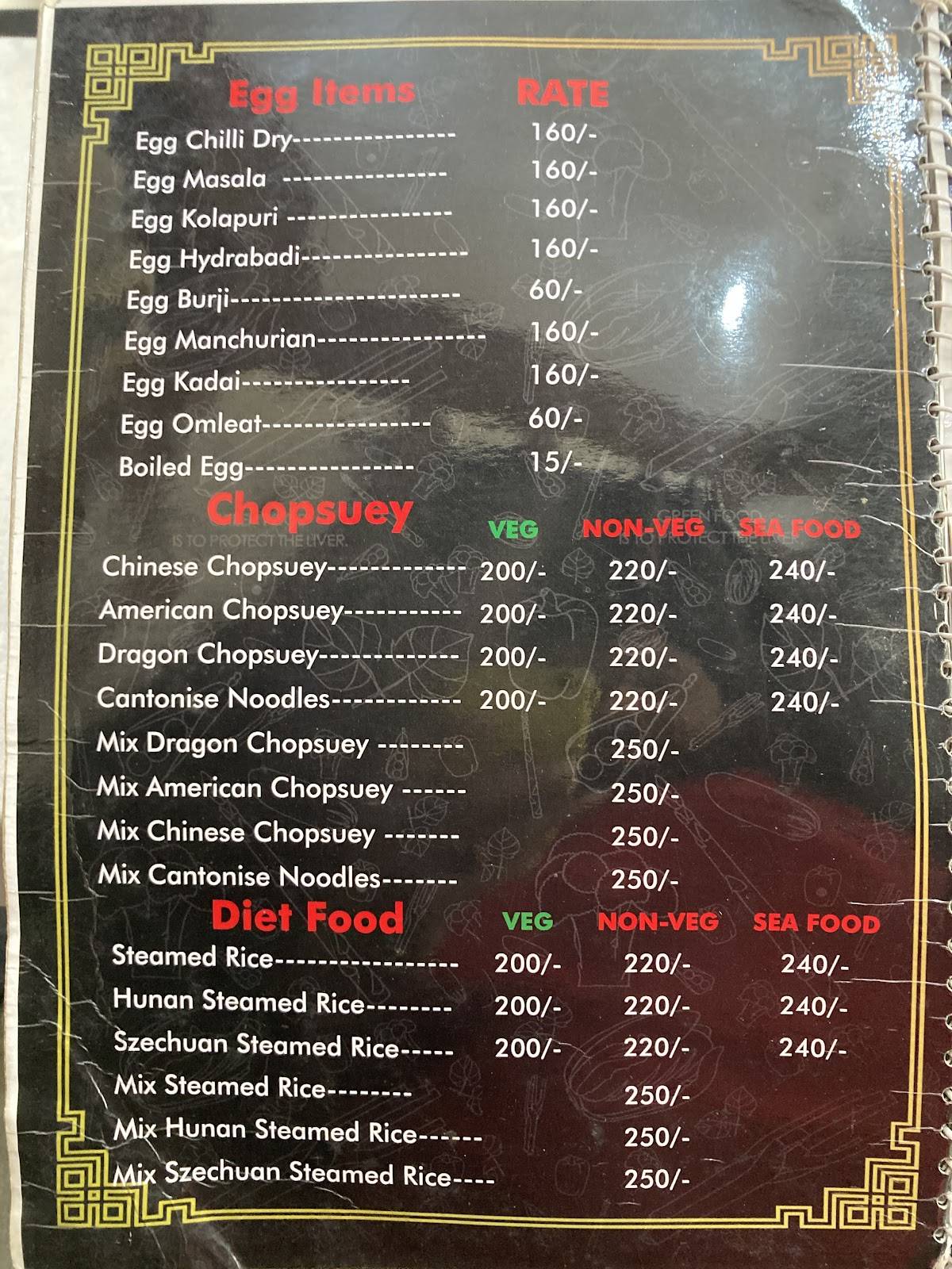 Argo's Hungry Hut menu
