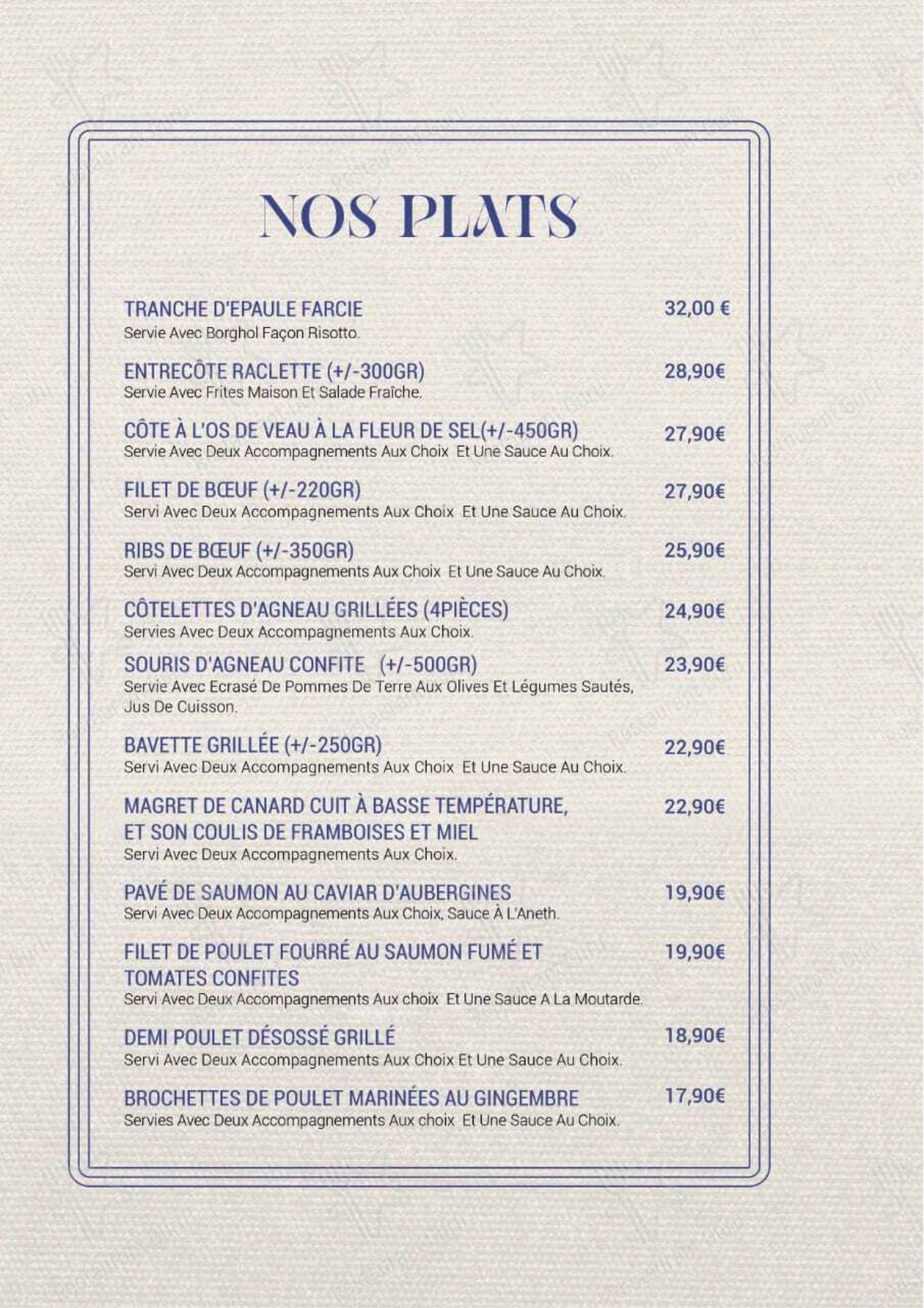 Menu pour Aromat Restaurant Lille restaurant