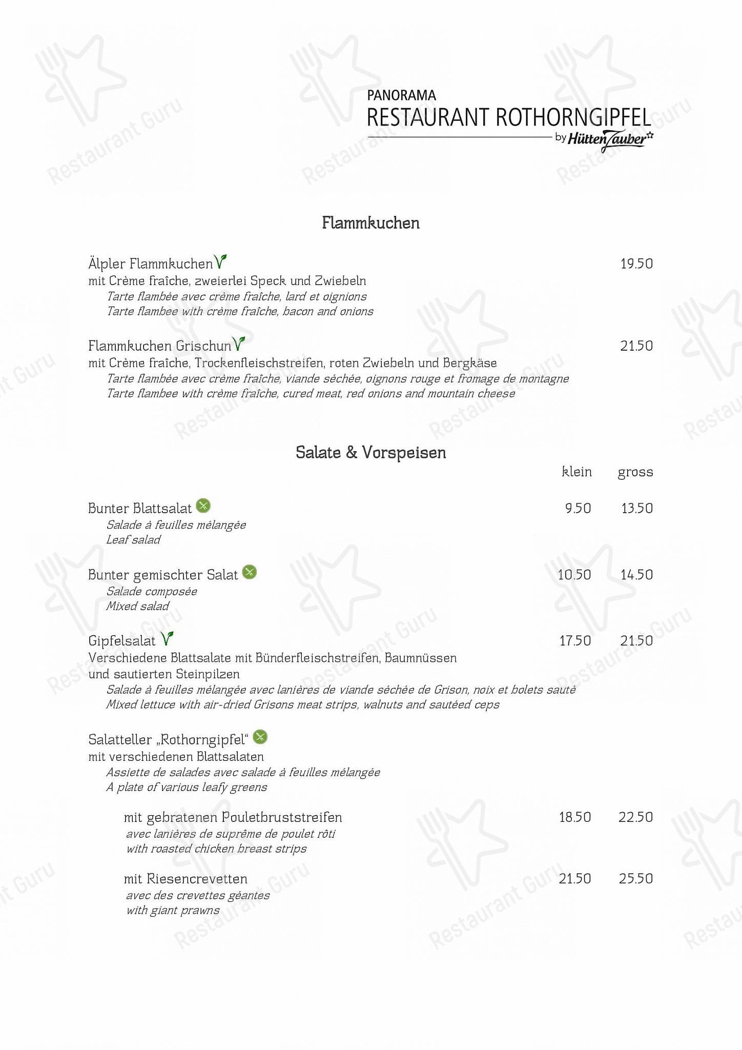 Коктейльная карта per Panormarestaurant Rothorngipfel in Lantsch/Lenz
