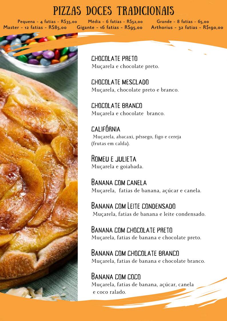 Arthorius Pizzaria cardápio