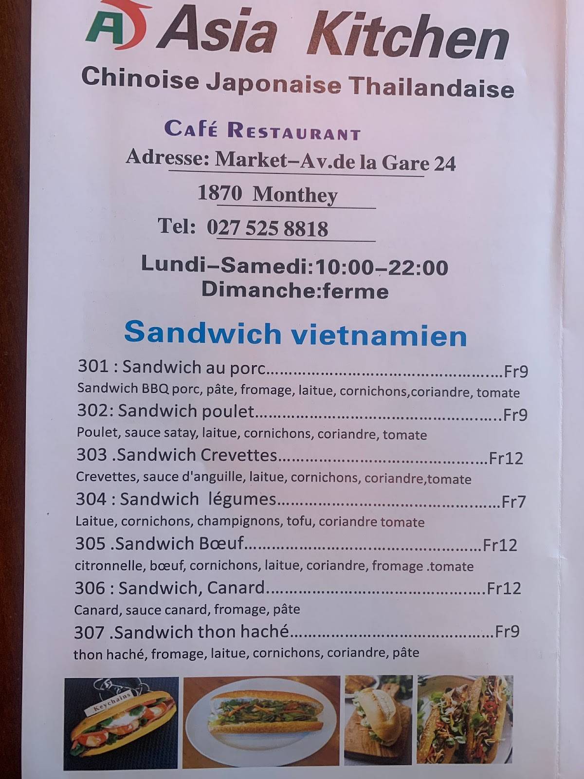 Menu de Asia Kitchen