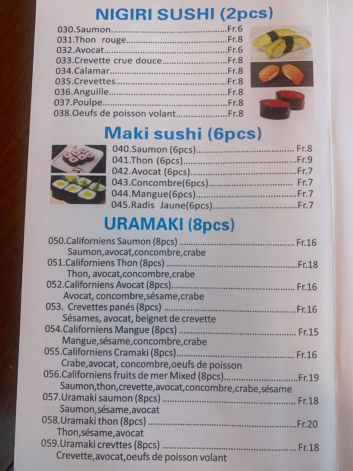 Menu de Asia Kitchen