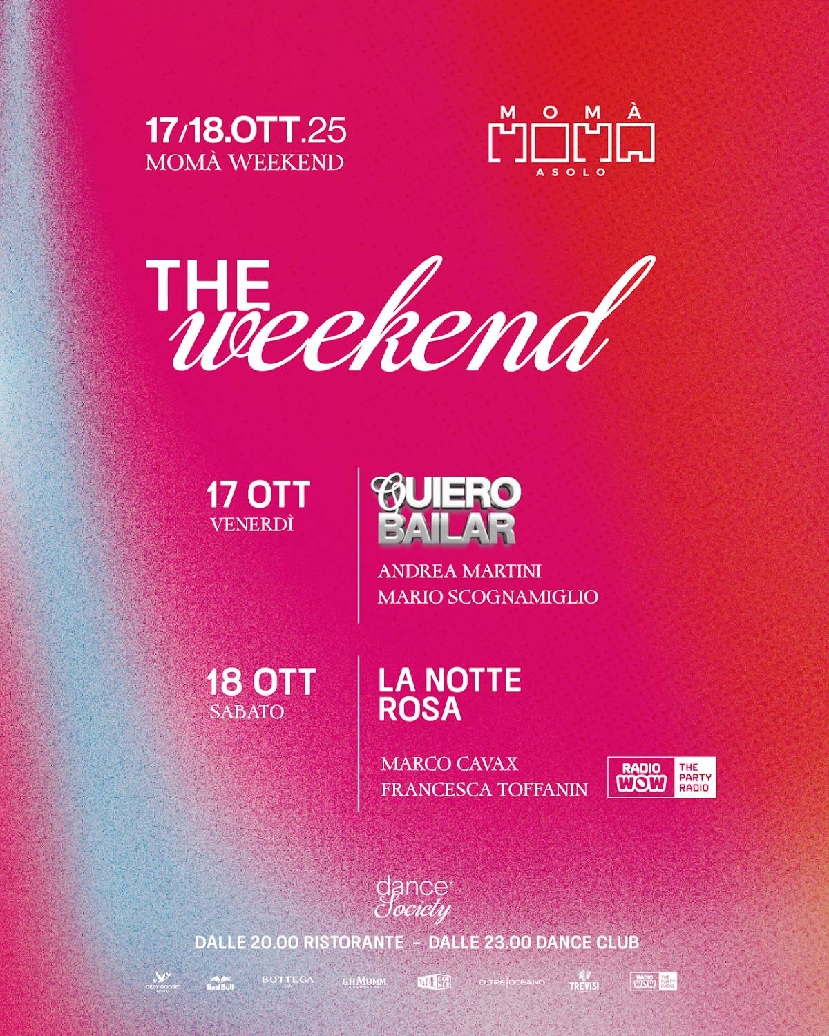 Menu di Momà Ristorante, Pizzeria e Discoteca 