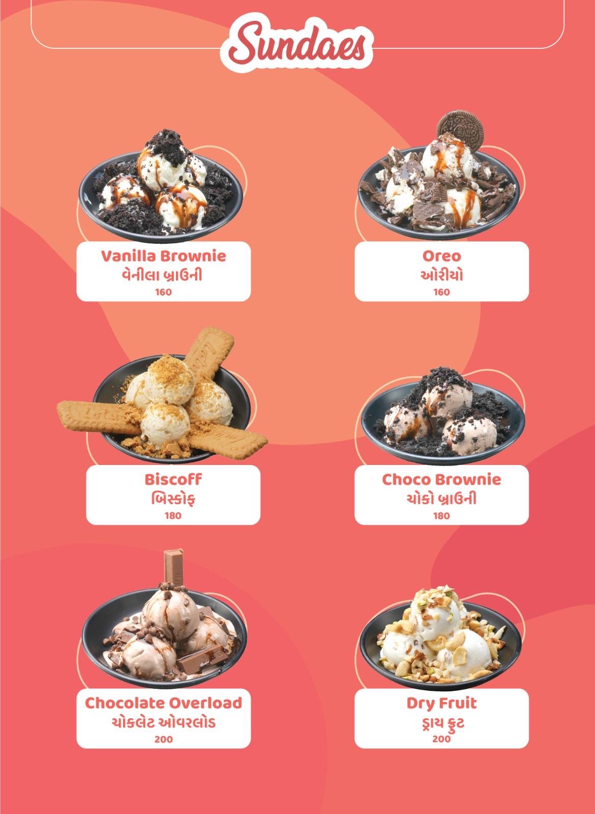 Atul Icecream menu