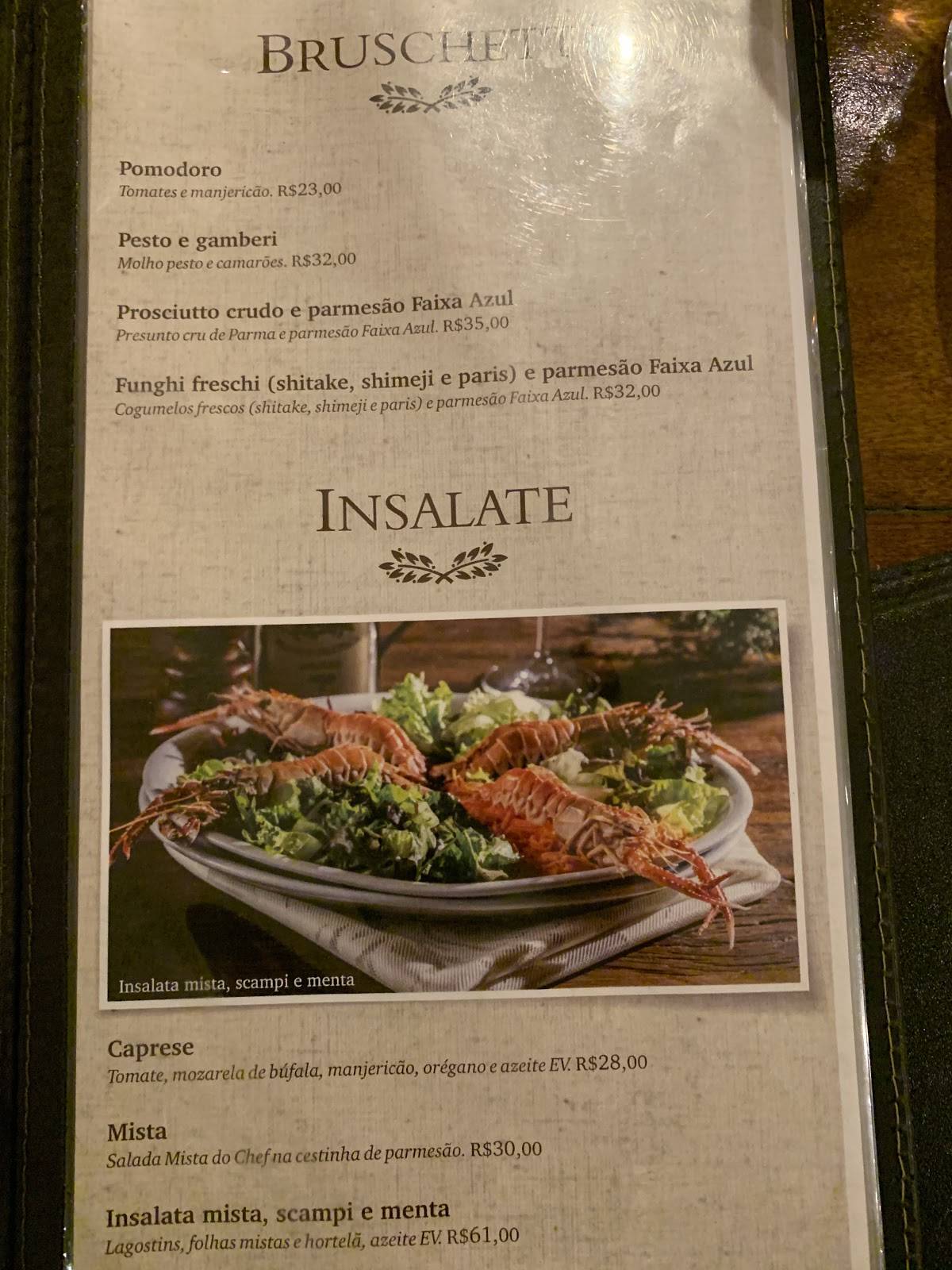 Menu em Avenida Paulista Pasta Pizza i Vino restaurante, Brasília, SCES ...