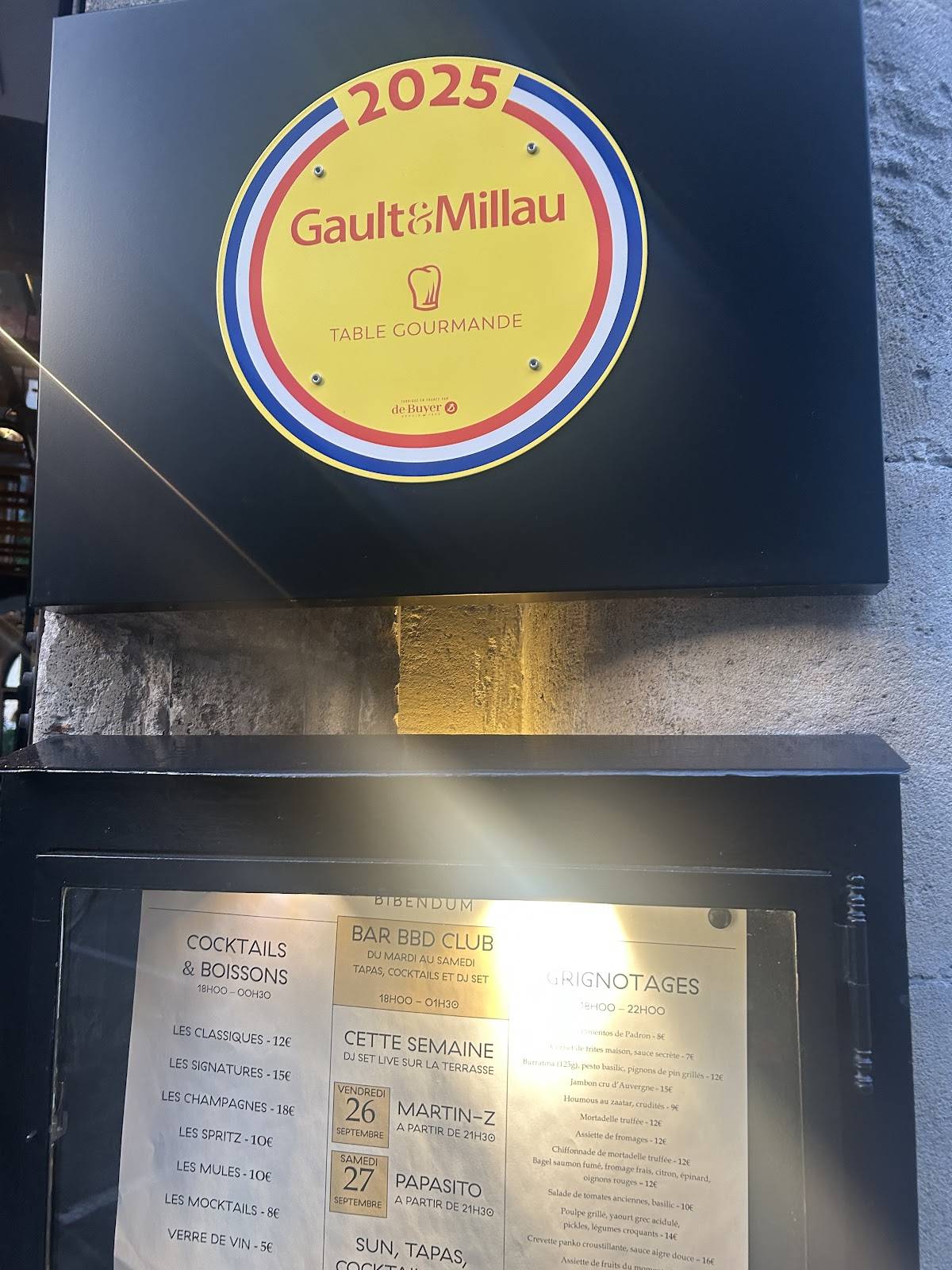 Menu de Bibendum