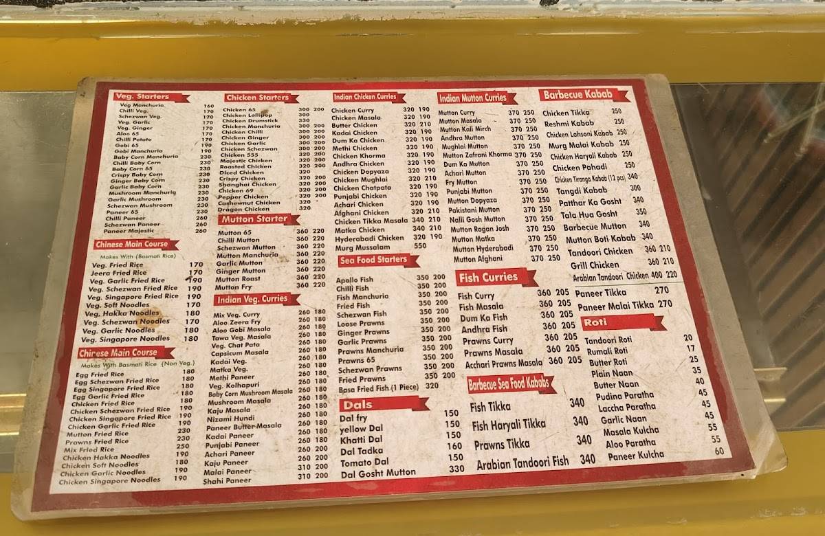 Grill-9 Restaurant menu