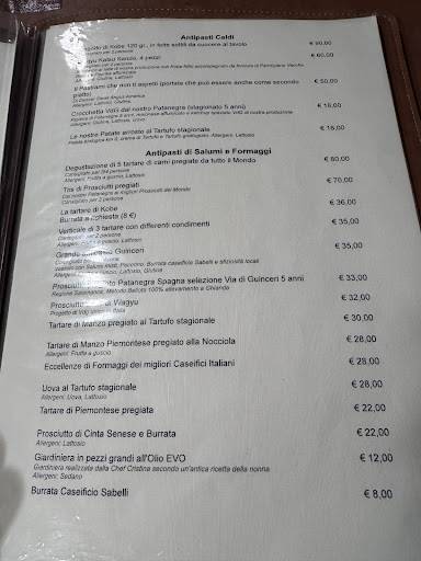 Menu di Ristorante Guinceri 
