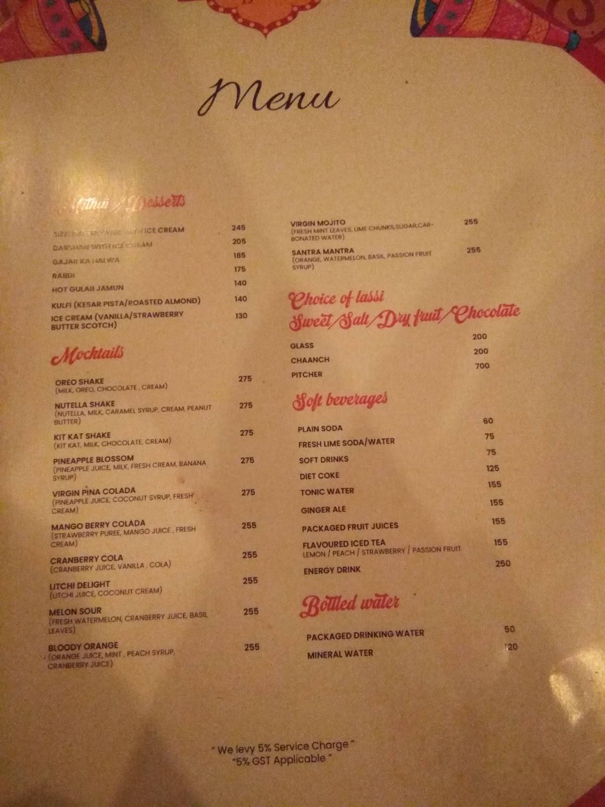 BENGAL DHABA menu