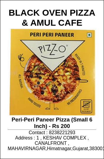 BLACK OVEN PIZZA & AMUL CAFE menu