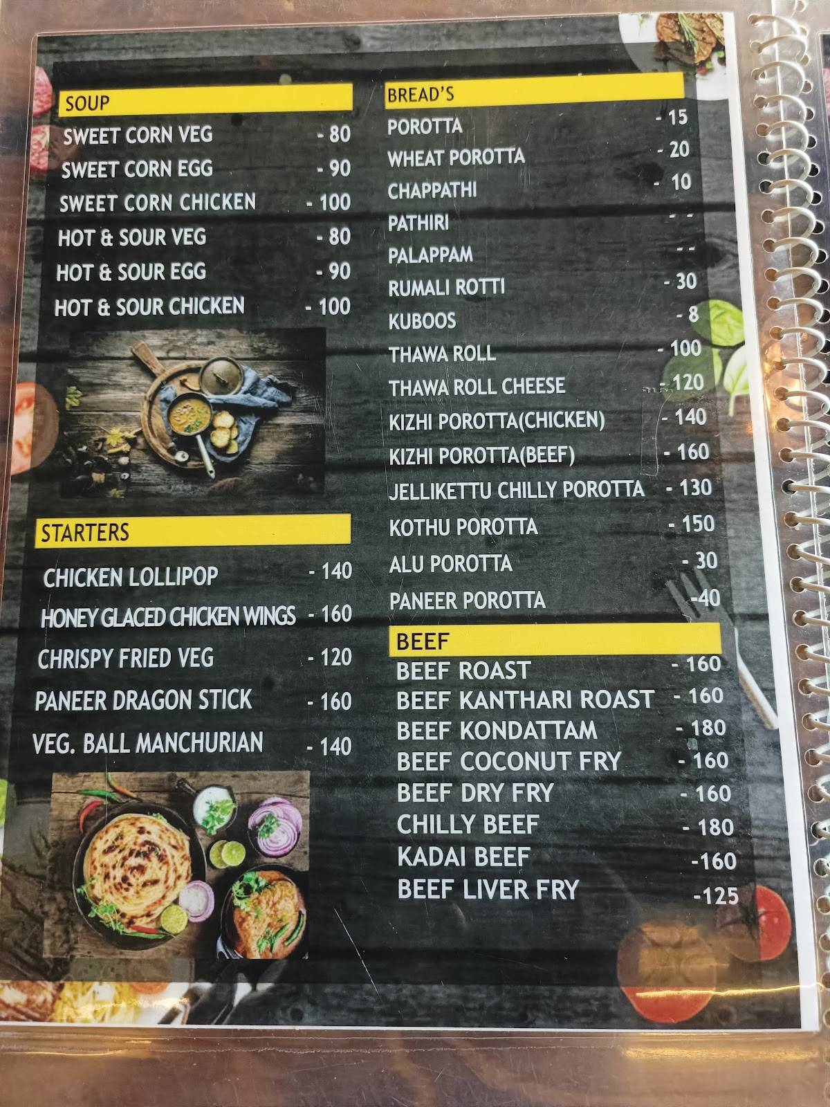 Bobanum Moliyum Restaurant menu
