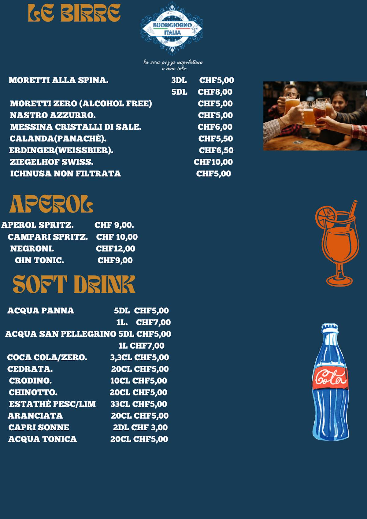 Menu di BUONGIORNO ITALIA 