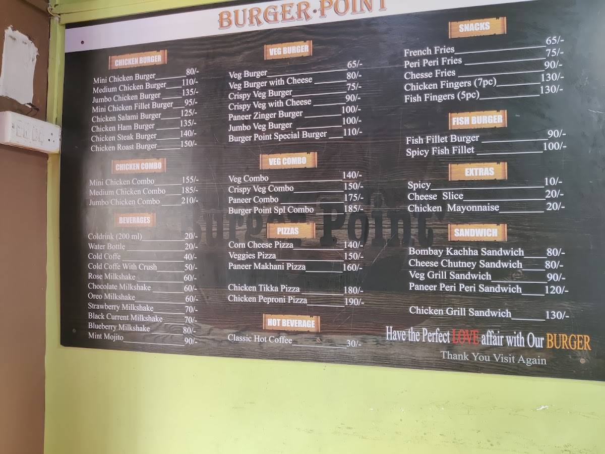 BURGER POINT menu