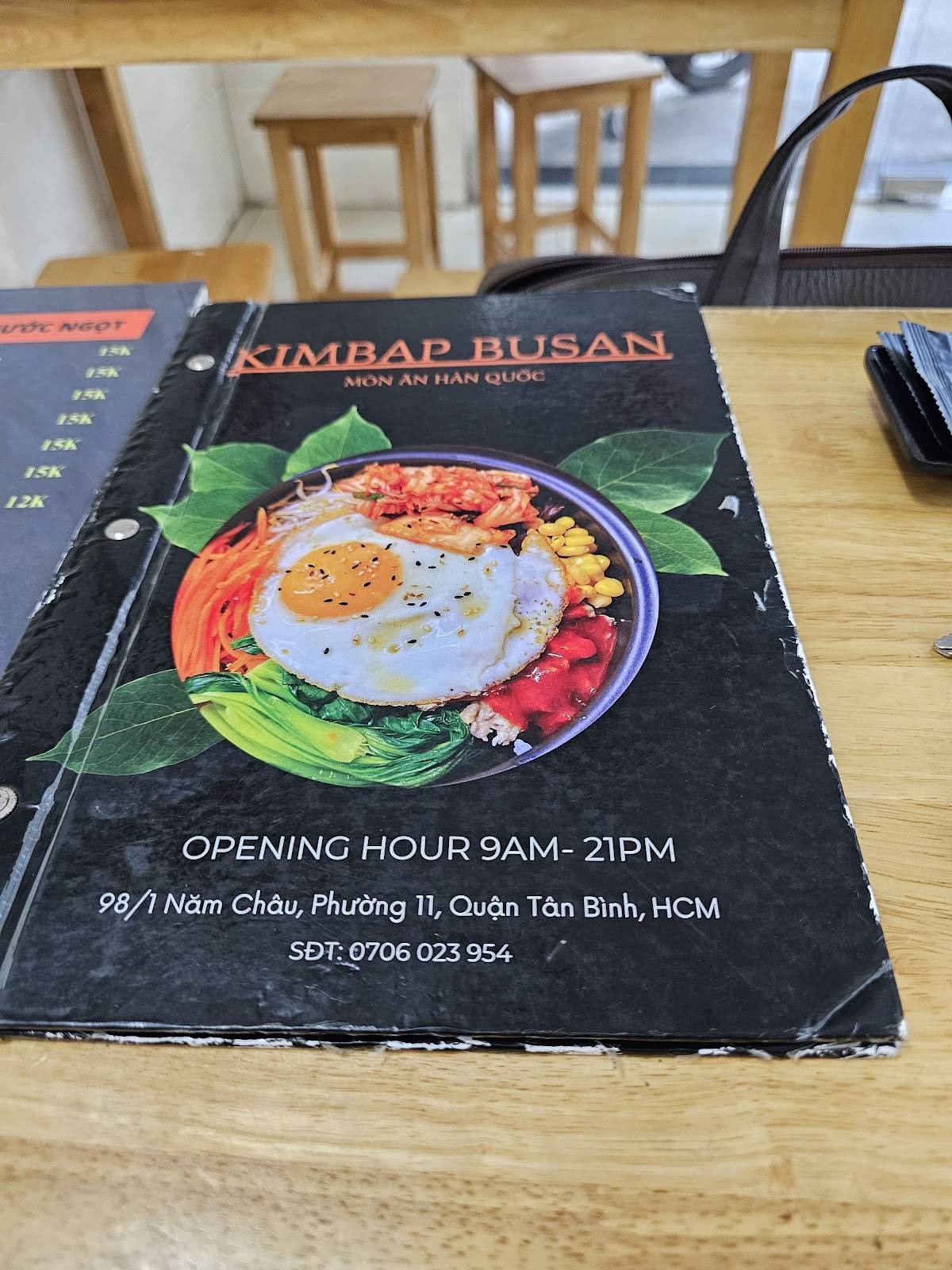 Menu at BUSAN Món ăn Hàn Quốc restaurant, Ho Chi Minh City