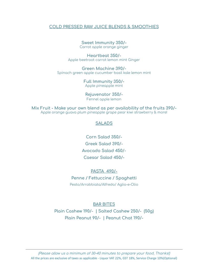 Baa's Kitchen menu