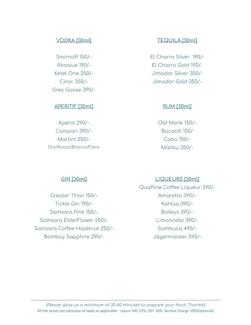 Baa's Kitchen menu