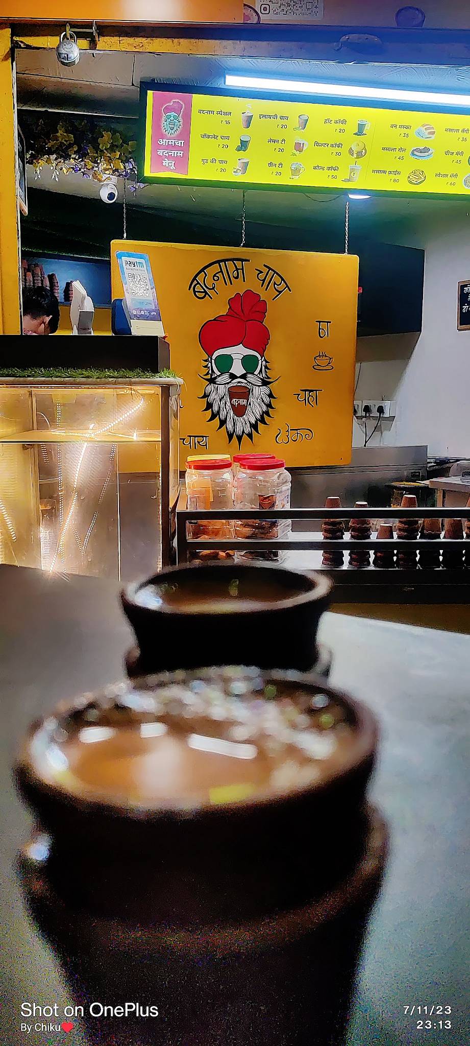 Badnaam Chai menu