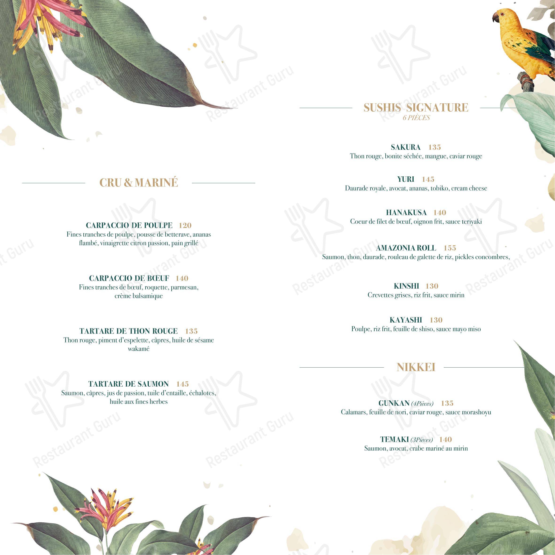 Menu pour Baiana Lounge - Menu