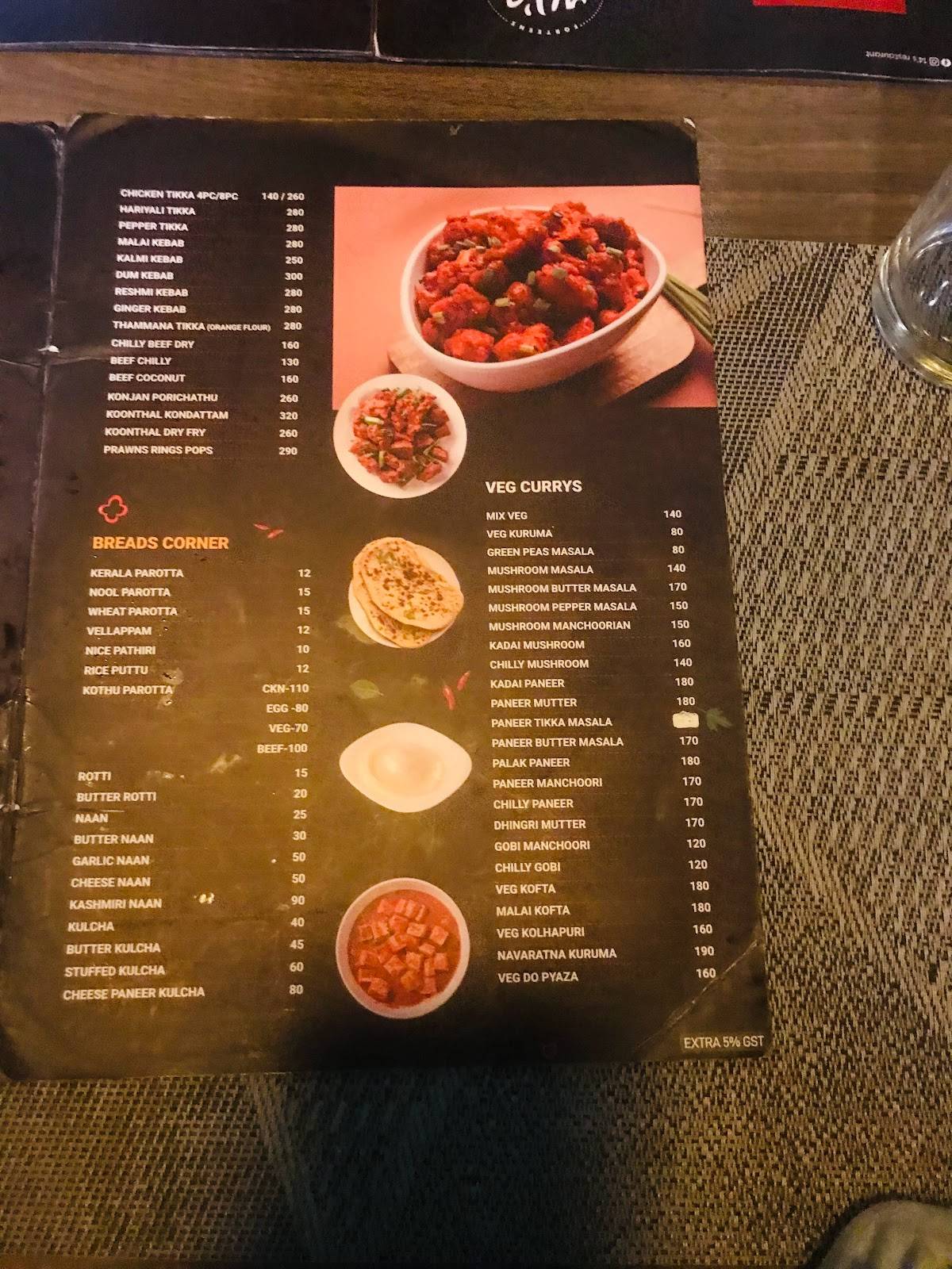 14's Restaurant menu
