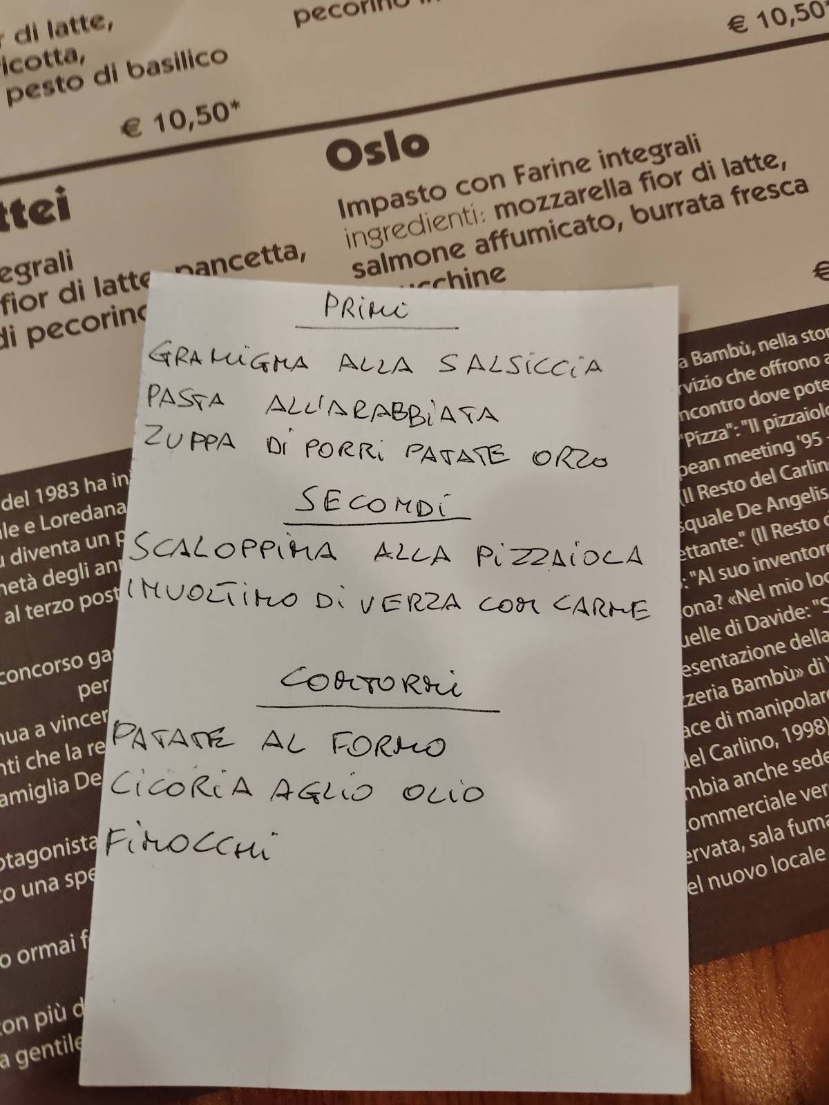 Menu di Bambu' 