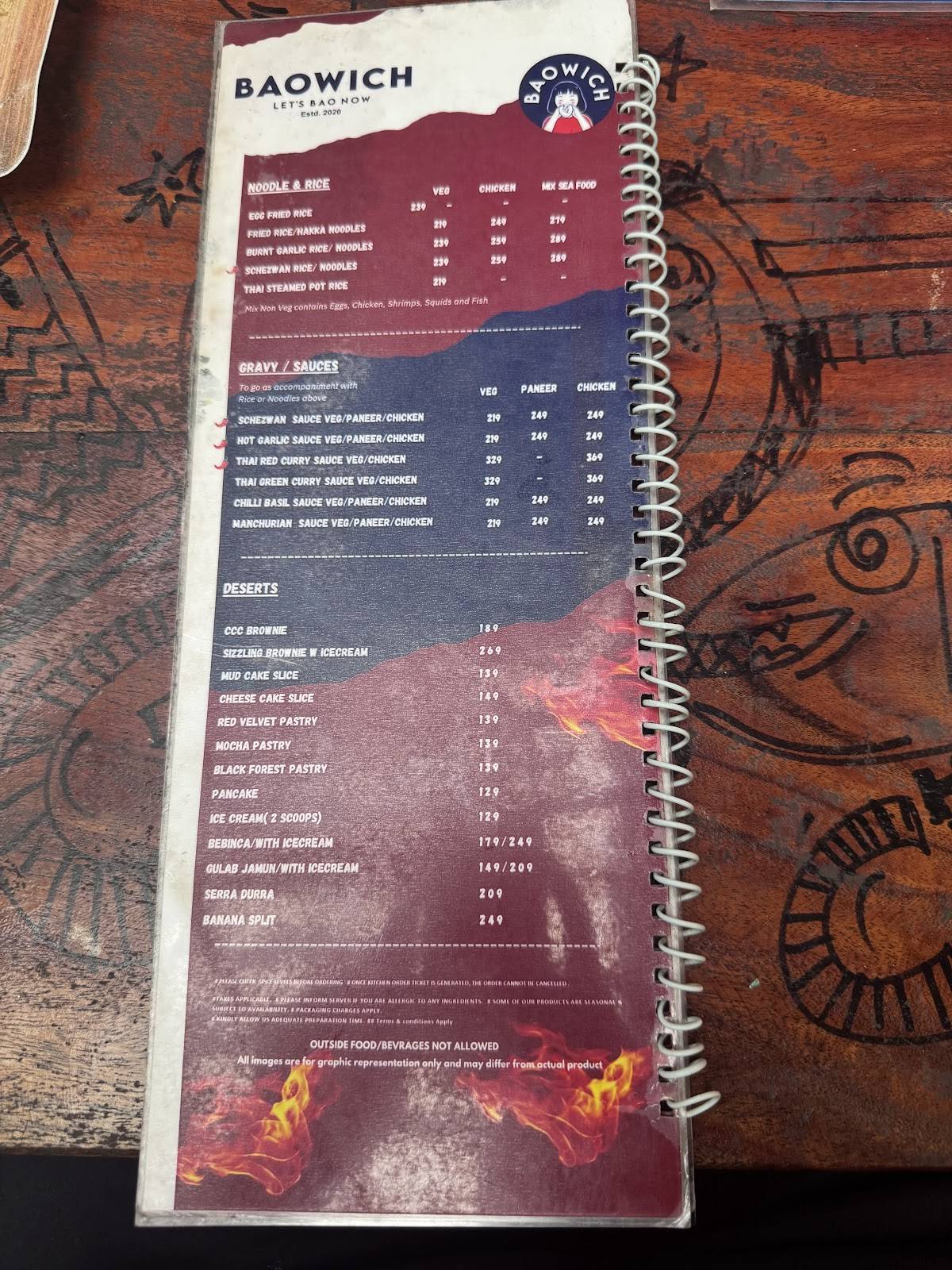 Baowich menu
