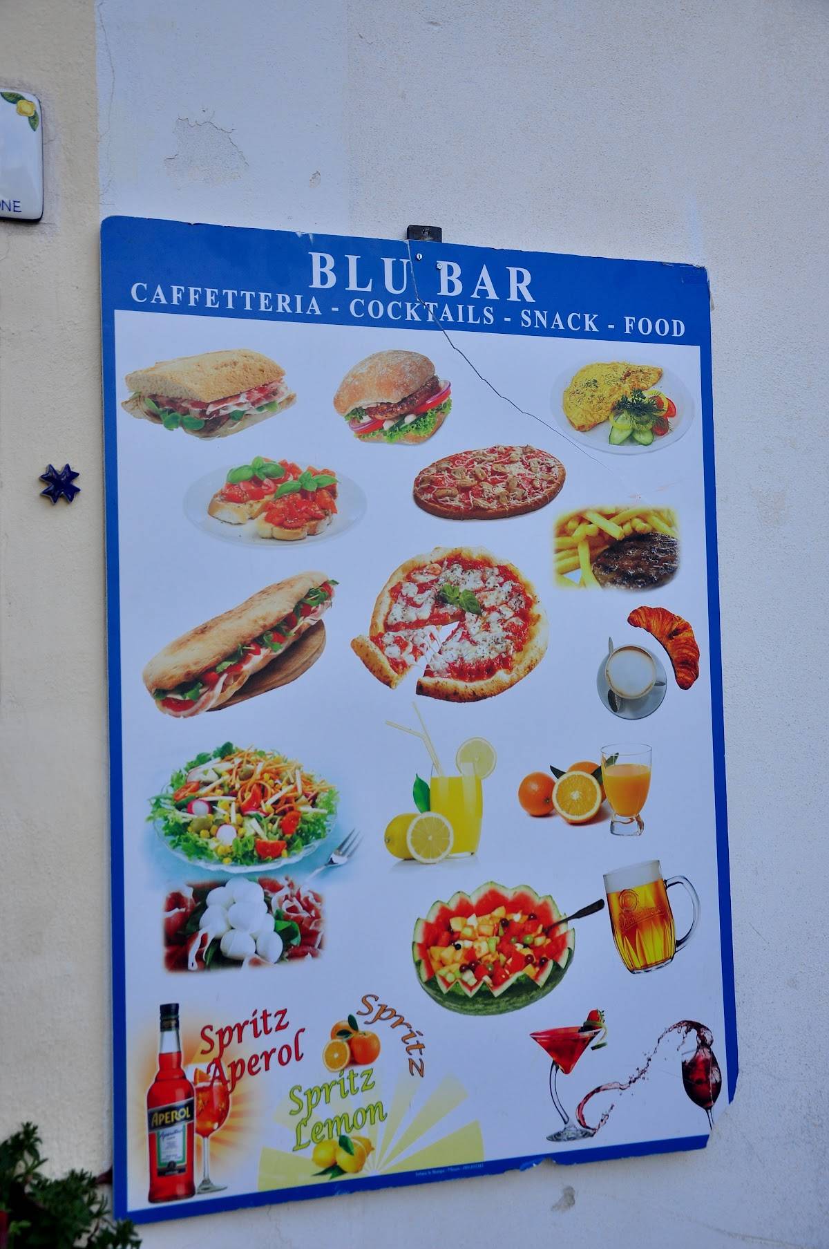 Menu di Bar Blu Di Mansi Raffaele 
