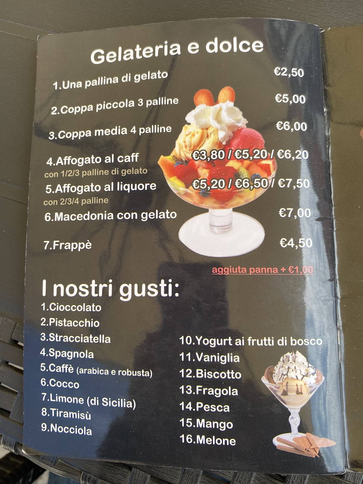 Menu di Bar Falcone 