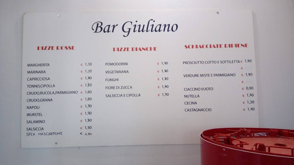Menu di Bar Giuliano 