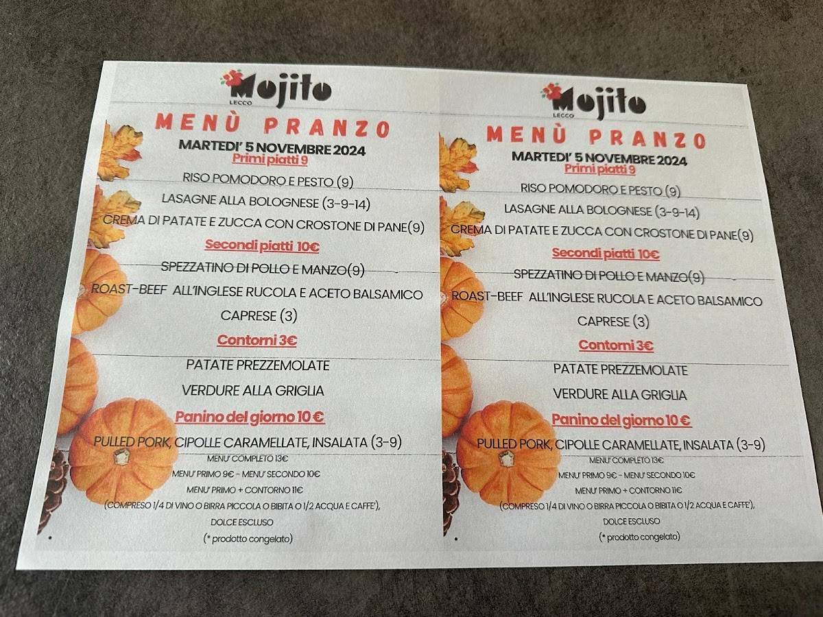 Menu di mojito cafè 