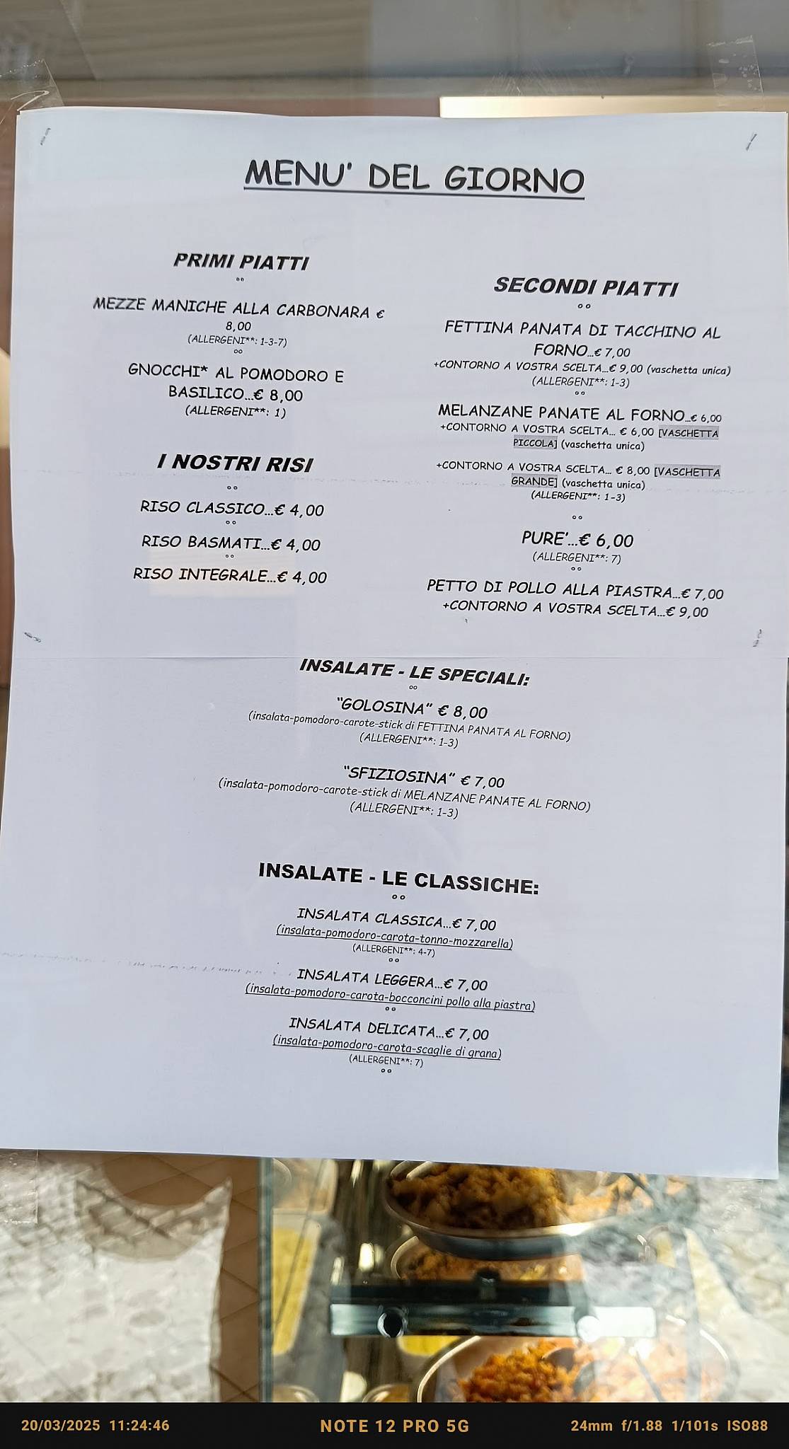 Menu di Bar San Marcello 