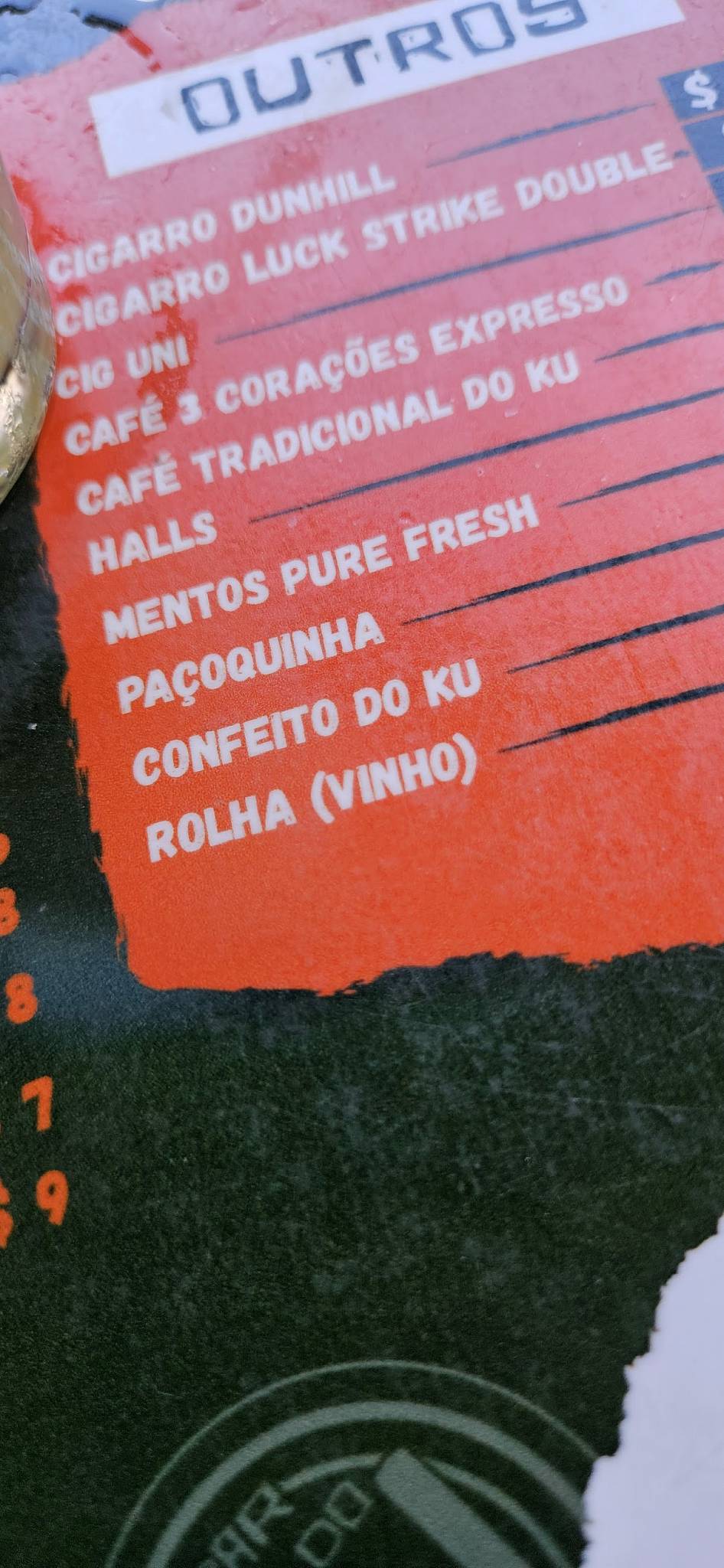 Bar do Ku cardápio