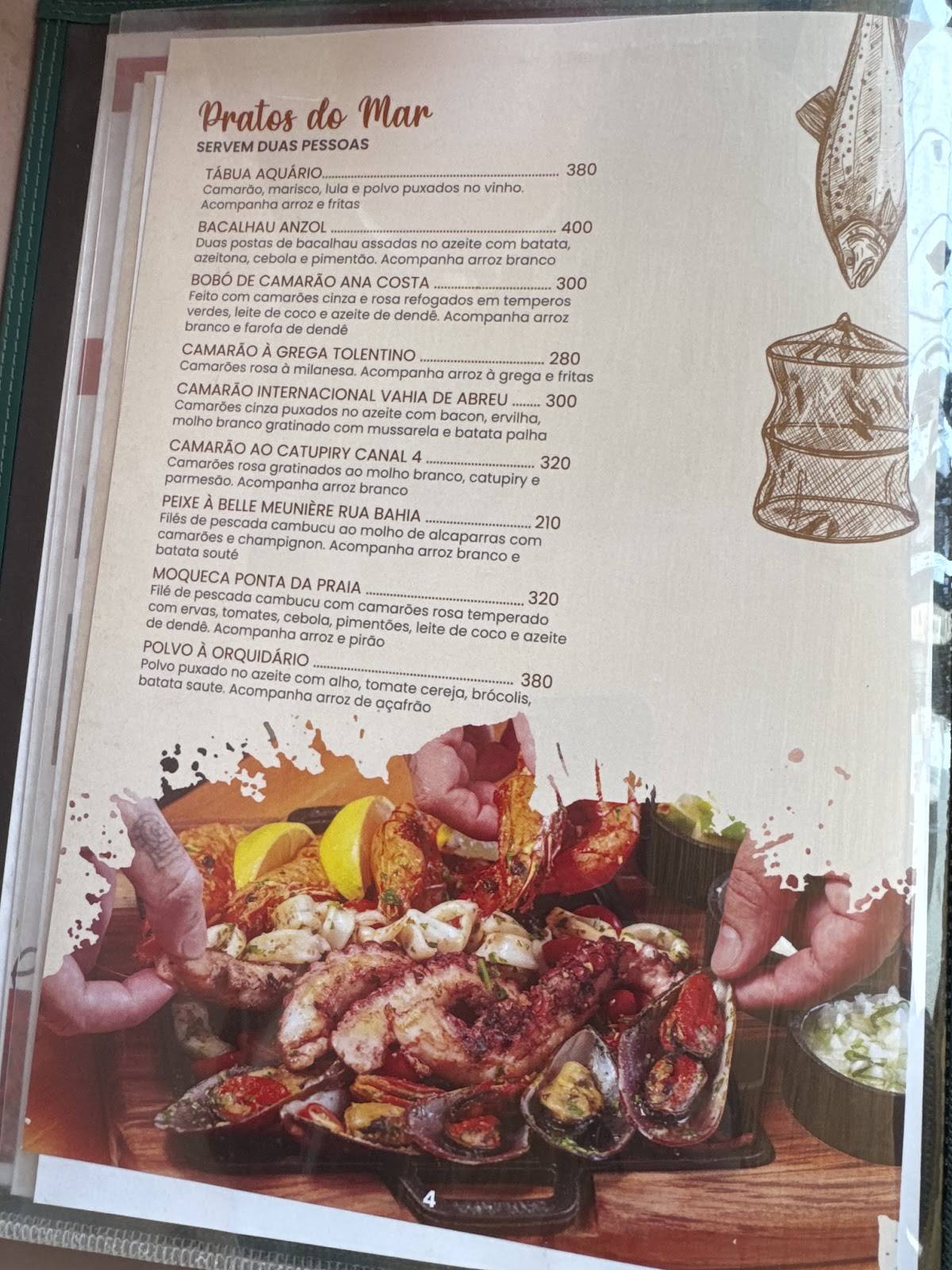 Bar e Restaurante Anzol cardápio