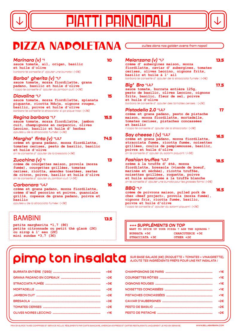 Menu de Barbara