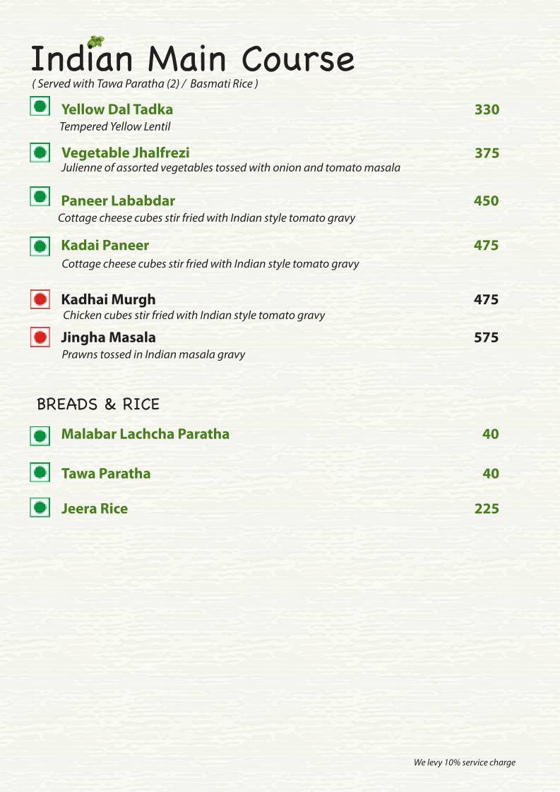 Basil Bistro menu