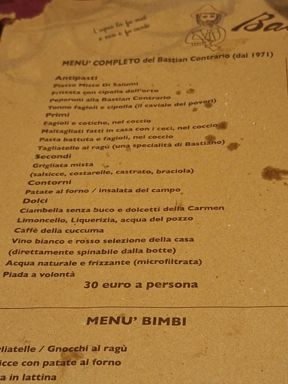 Menu di Bastian Contrario 