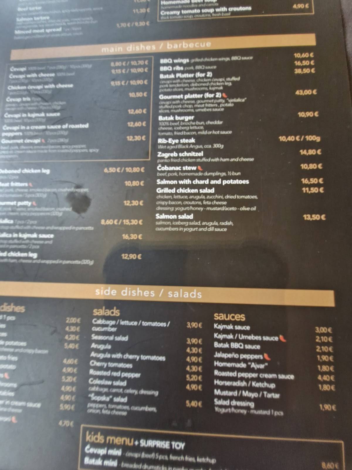 Menu di Batak Rijeka 