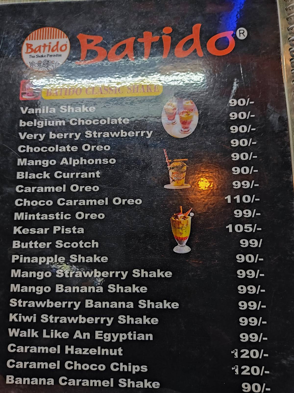 Batido - The Shake Paradise menu