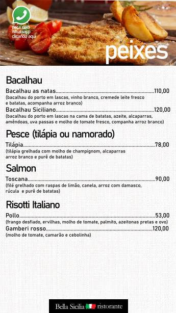 Bella Sicilia Ristorante cardápio