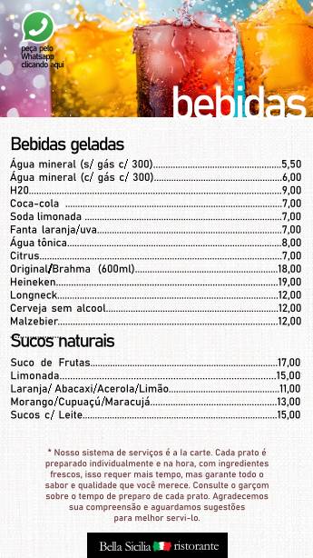 Bella Sicilia Ristorante cardápio