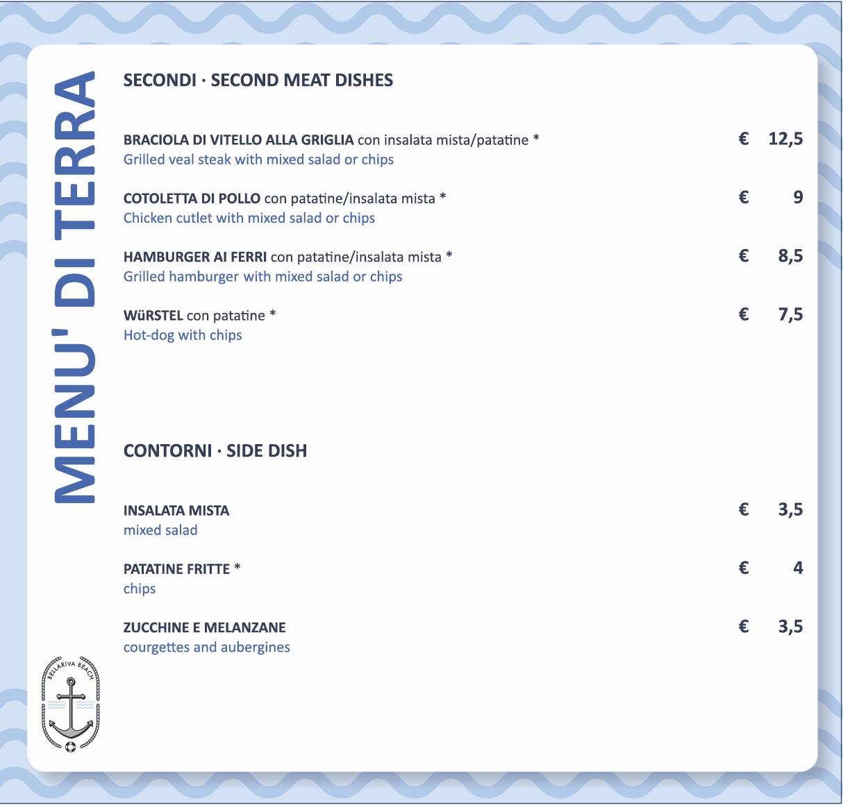 Menu di Bellariva Beach 