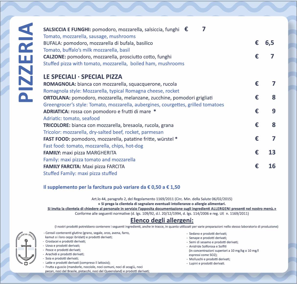 Menu di Bellariva Beach 