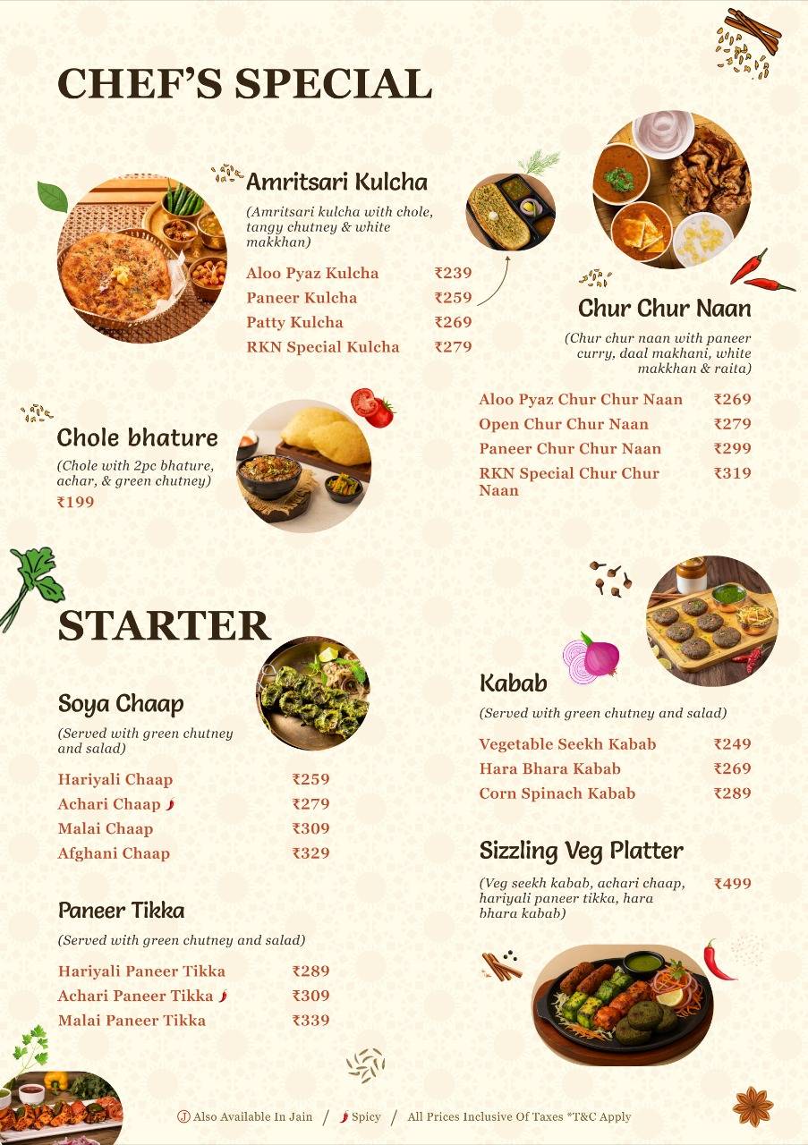 Roti Kulcha aur Naan menu