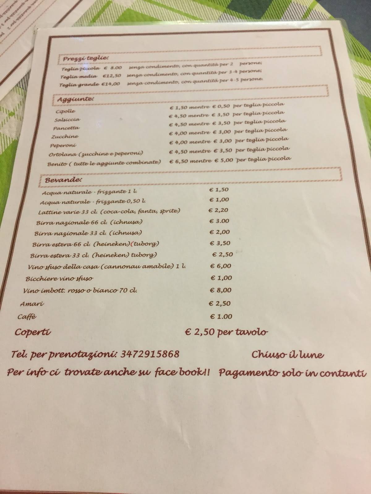 Menu di Fainè Da Benito 