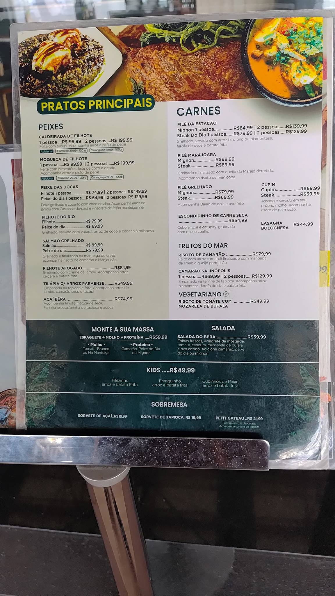 Bêra Gastronomia cardápio