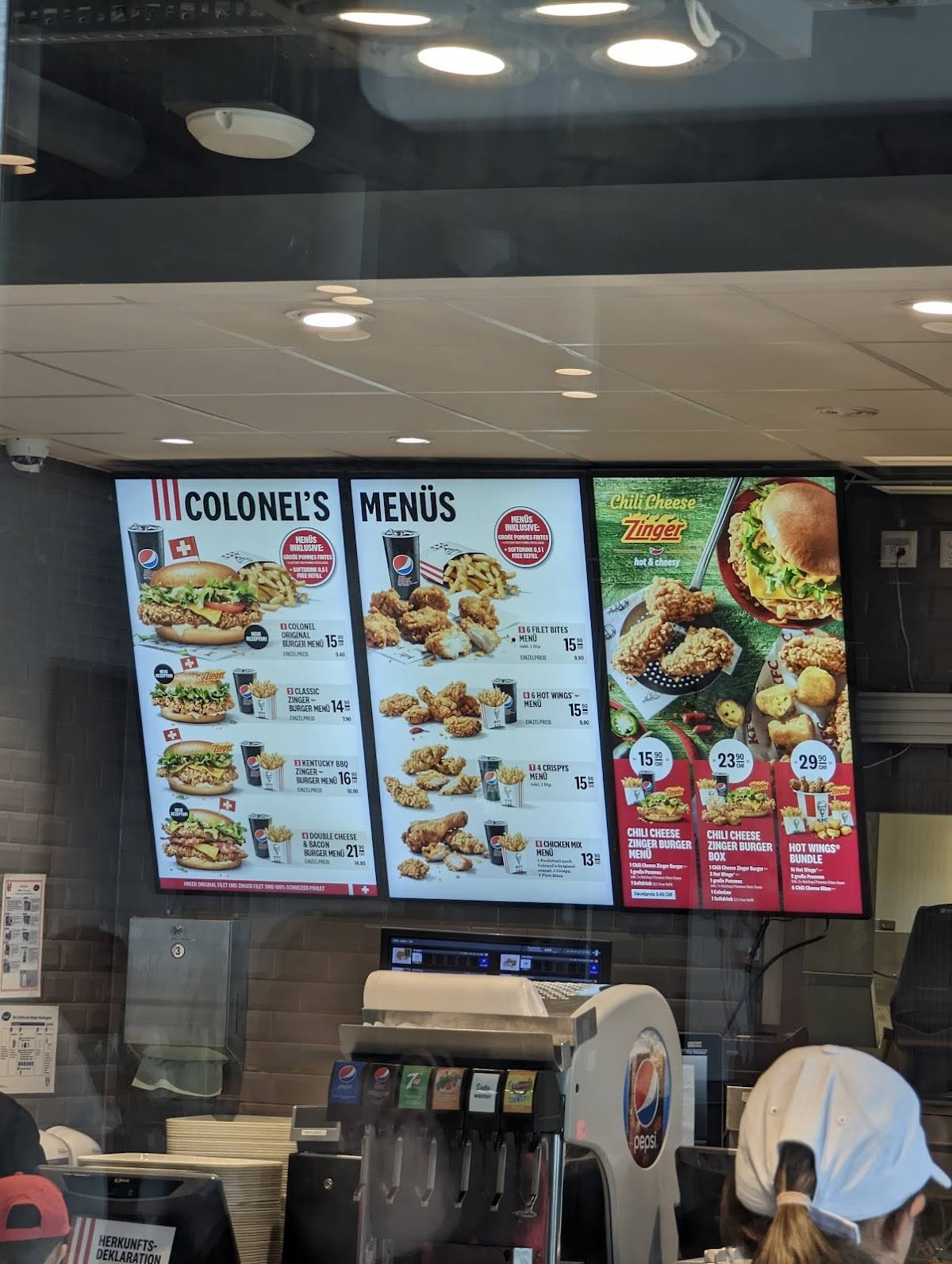 Menu de Kentucky Fried Chicken