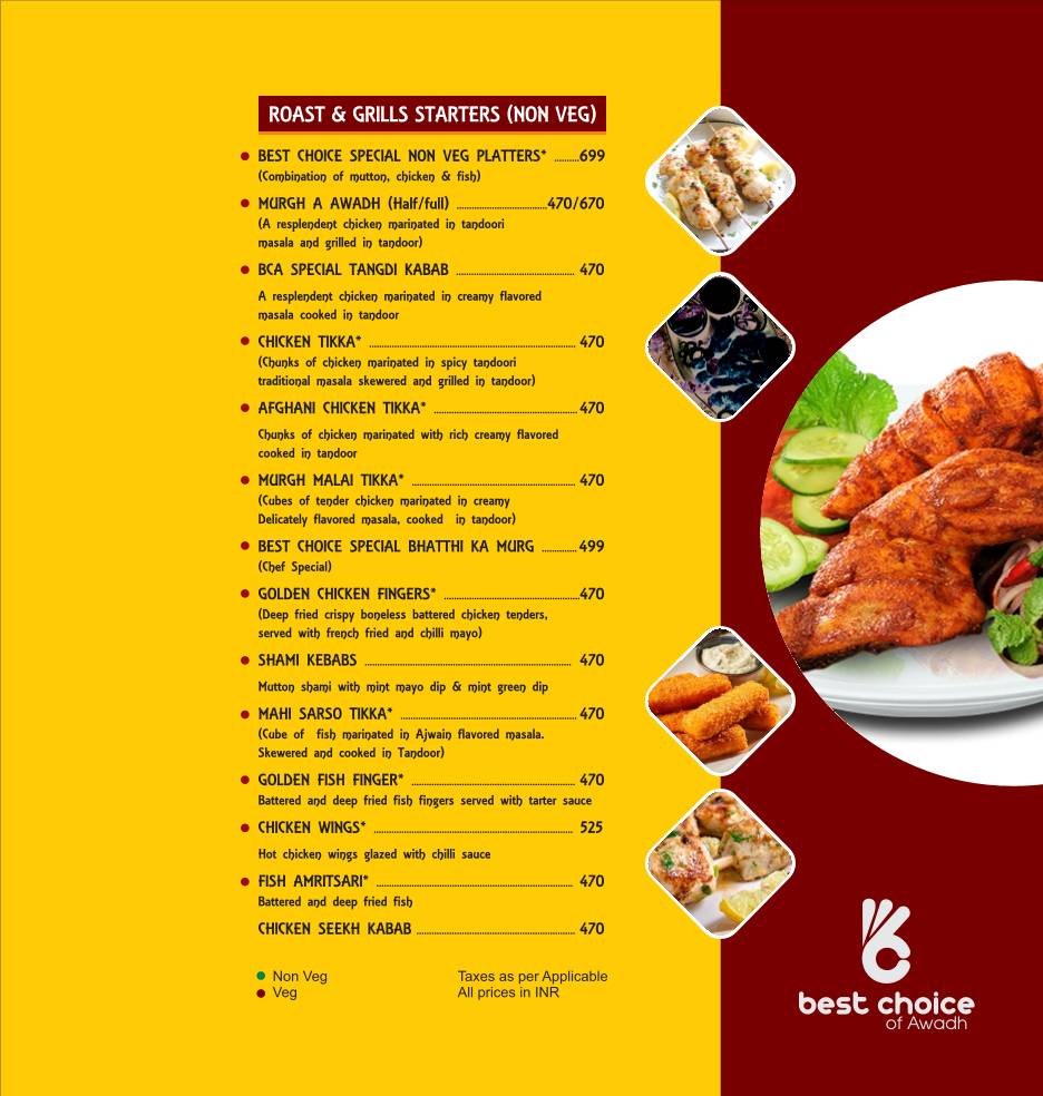 Best Choice Of Awadh menu