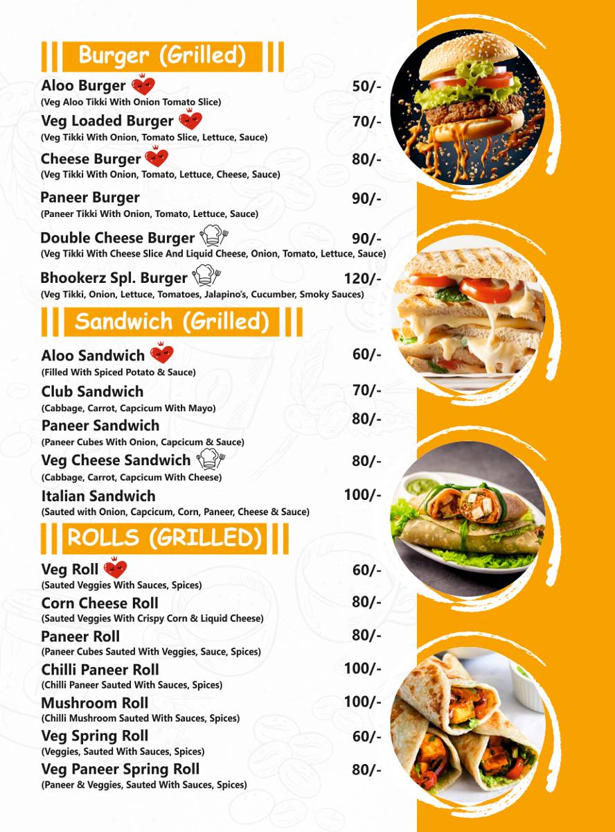 Bhookerz Kitchen & Cafe menu