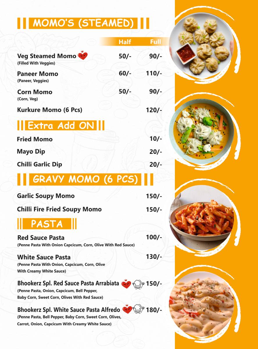 Bhookerz Kitchen & Cafe menu